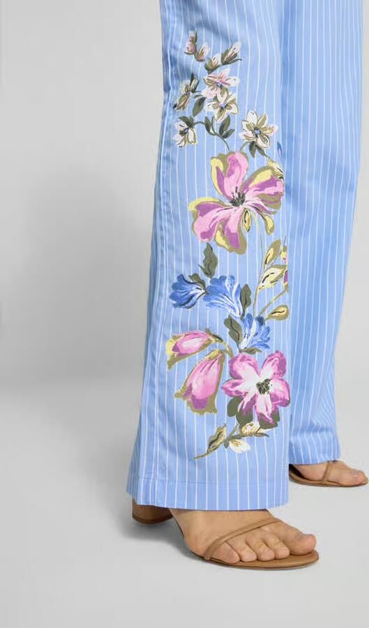 FYNCH-HATTON wide fit stoffen broek met bloemenprint