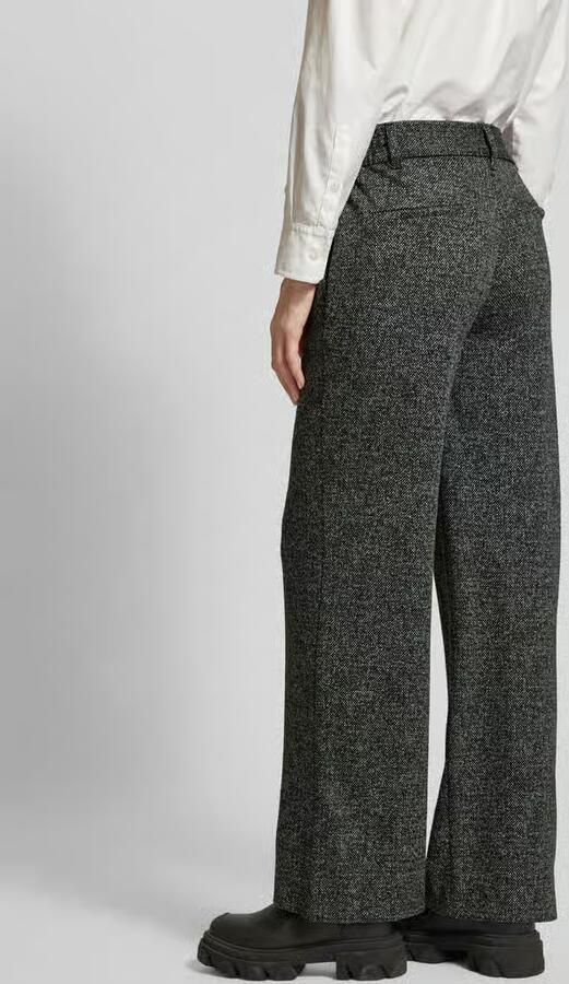 FYNCH-HATTON Wide leg stoffen broek met deelnaden model 'SALT AND PEPPE'