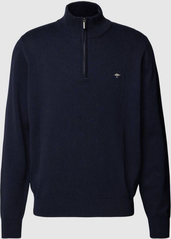 FYNCH-HATTON Fijngebreide Troyer Pullover Blue Heren