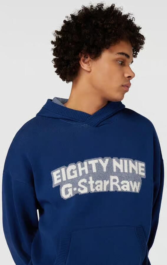 G-Star RAW Graphic Loose Gebreide Hoodie Midden blauw Heren - Foto 2