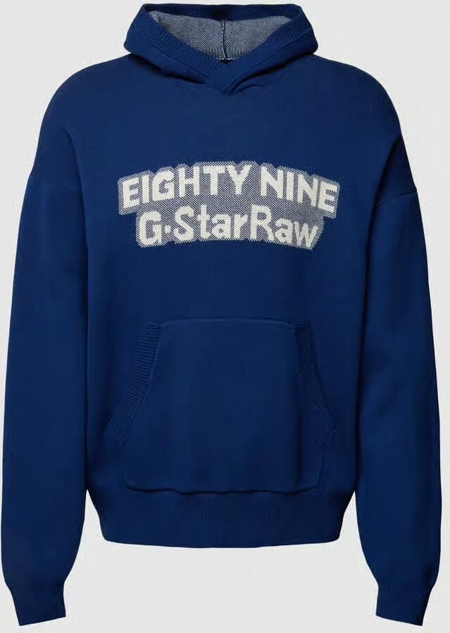 G-Star RAW Graphic Loose Gebreide Hoodie Midden blauw Heren