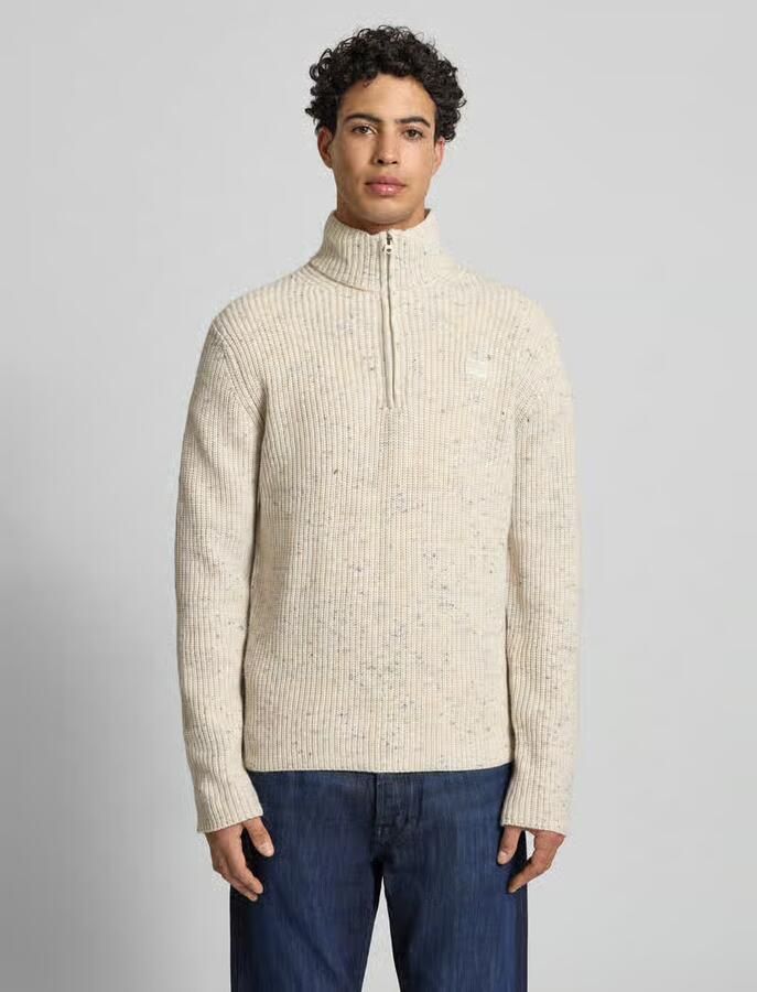 G-Star RAW Double Collar Half Zip Knit Wit Heren - Foto 3