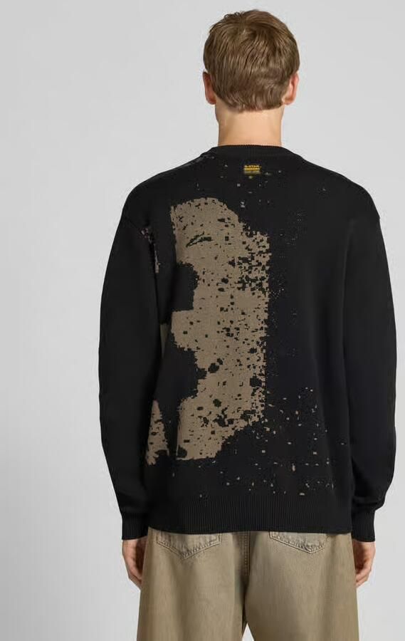 G-Star RAW Sprayed 89 Relaxed Gebreide Trui Zwart Heren - Foto 2