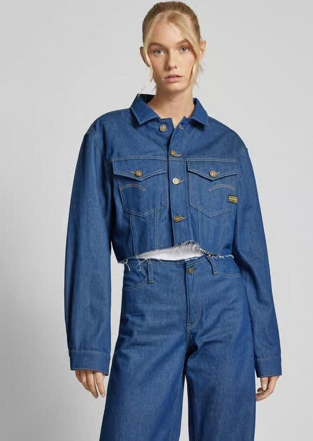 G-Star RAW Relaxed Cropped Cutoff Jack Donkerblauw Dames - Foto 2
