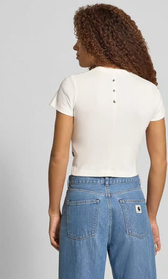 G-Star Raw Kort T-shirt met knoopsluiting model 'Heritage'