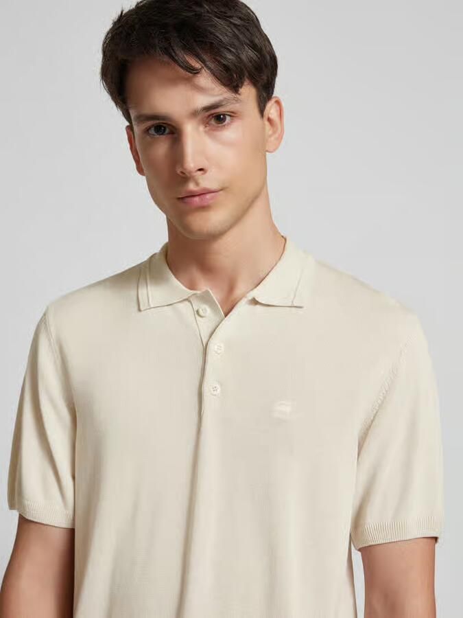 G-Star Raw Poloshirt van pure viscose met logostitching