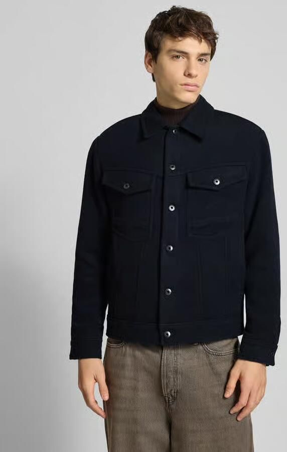 G-Star RAW Wool Trucker Jack Donkerblauw Heren - Foto 8