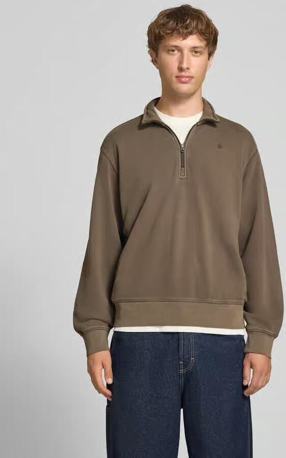 G-STAR RAW Heren Truien & Vesten Unit Washed Half Zip Sw L\s Taupe - Foto 5