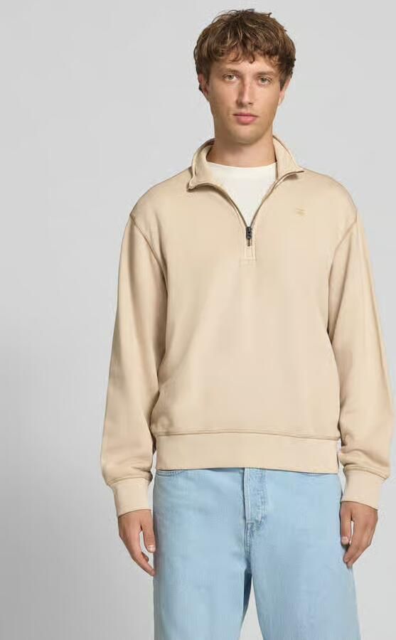 G-Star RAW Unit Washed Half Zip Sweater Beige Heren - Foto 6