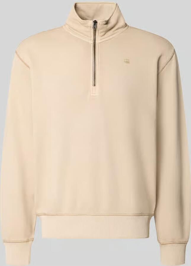 G-Star RAW Unit Washed Half Zip Sweater Beige Heren - Foto 5