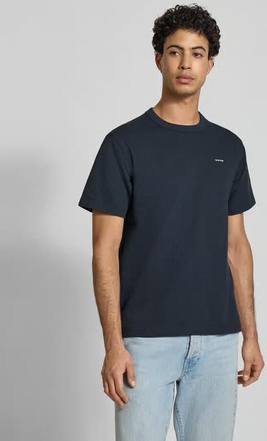 G-Star RAW True Regular Structured T-Shirt Donkerblauw Heren - Foto 5