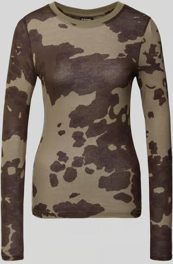 G-Star Raw Shirt met lange mouwen en geribde ronde hals