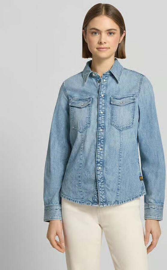 G-Star Raw Slim fit jeansblouse met borstzakken - Foto 6