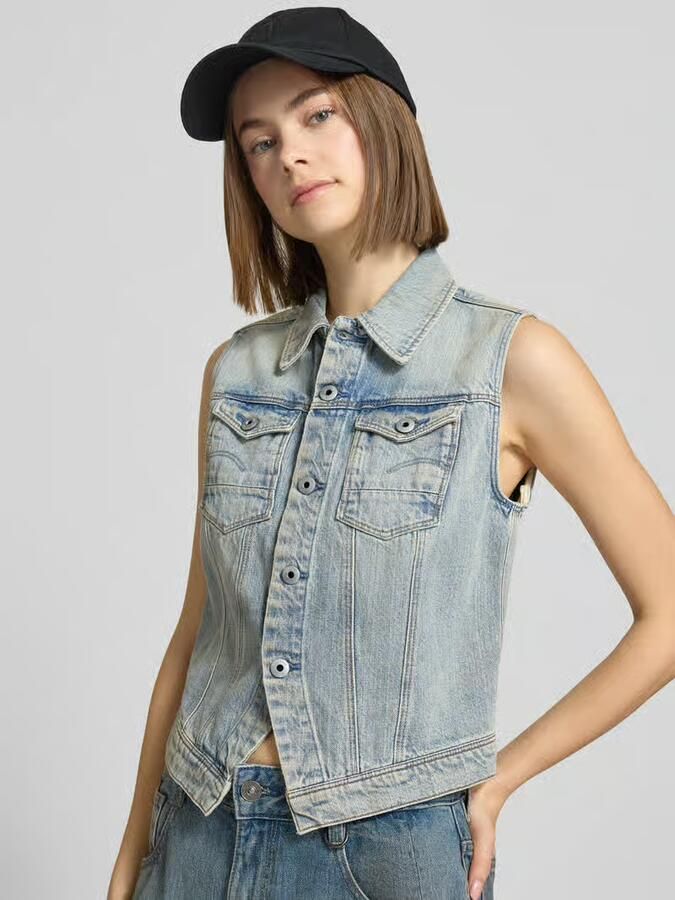 G-Star RAW Pitched Hem Slim Vest Lichtblauw Dames - Foto 6