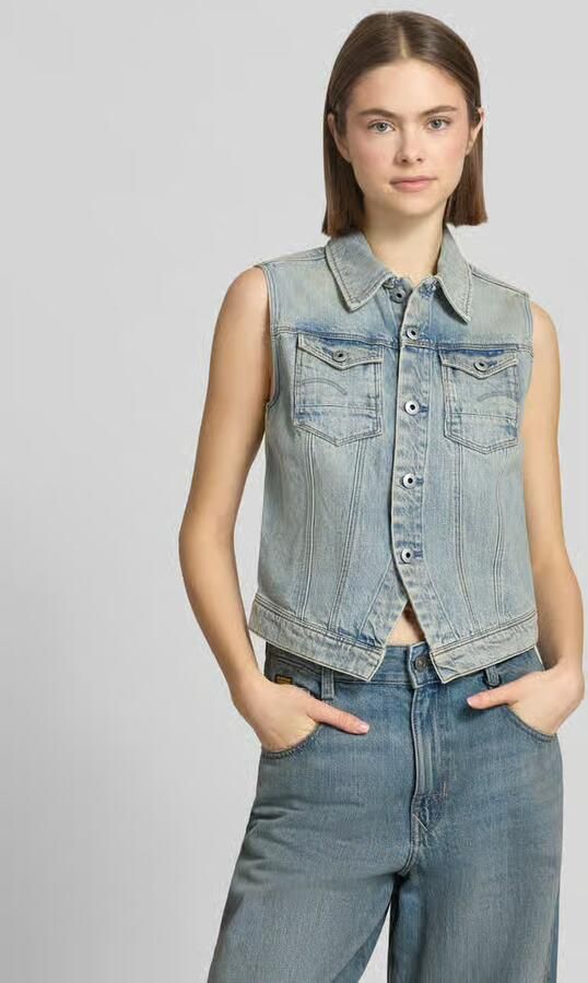 G-Star RAW Pitched Hem Slim Vest Lichtblauw Dames - Foto 10