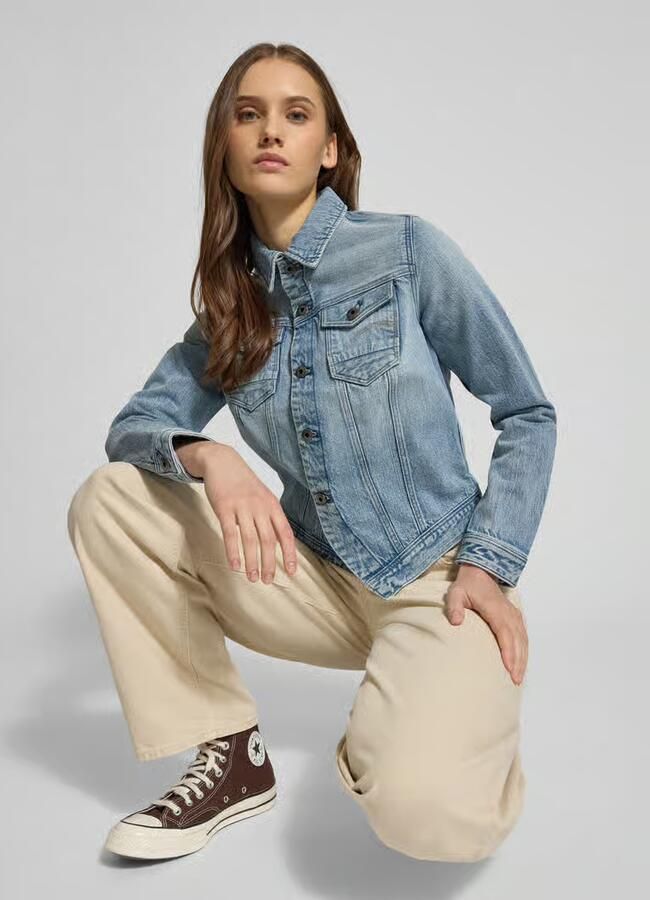 G-Star Raw Slim fit jeansjack van katoenmix met borstzakken - Foto 2