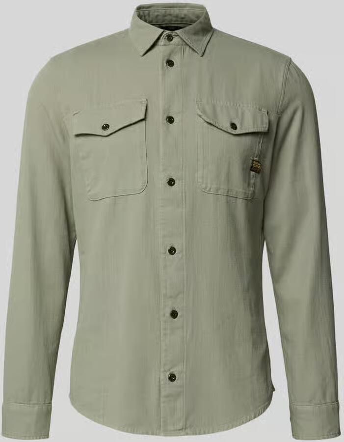 G-Star Raw slim fit vrijetijdsoverhemd met labelpatch model 'Marine' - Foto 7