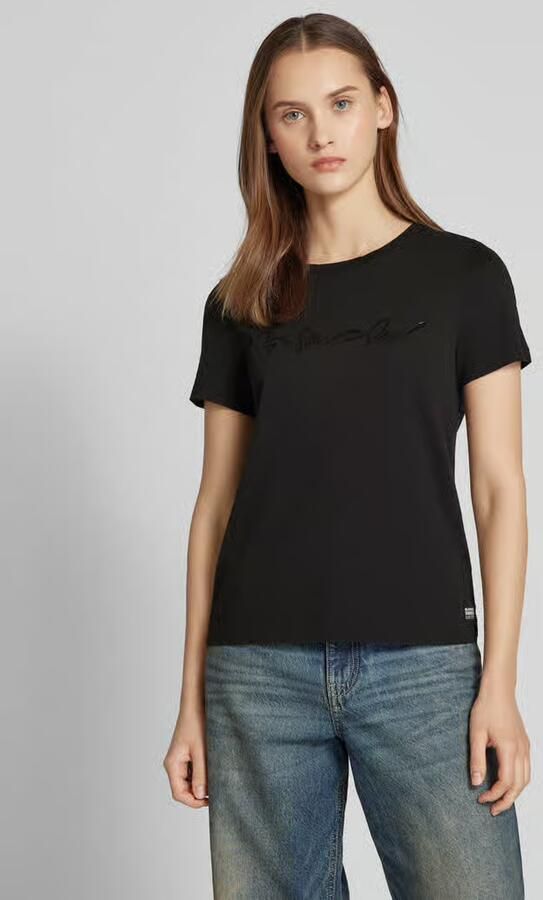 G-Star RAW T-shirt G-Script Shiny R met ton-in-ton opdruk - Foto 2