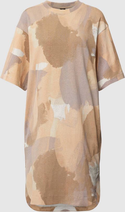 G-Star Raw Knielange T-shirtjurk van katoen met camouflagemotief