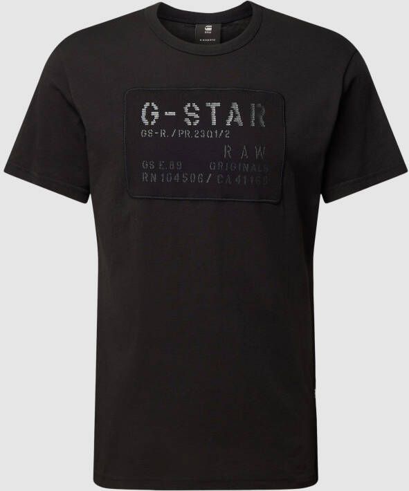 G-Star RAW Applique Multi Technique T-Shirt Zwart Heren