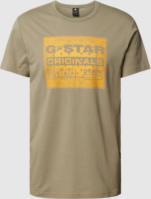 G-Star Raw T-shirt van katoen met labeldetail model 'Bandana'