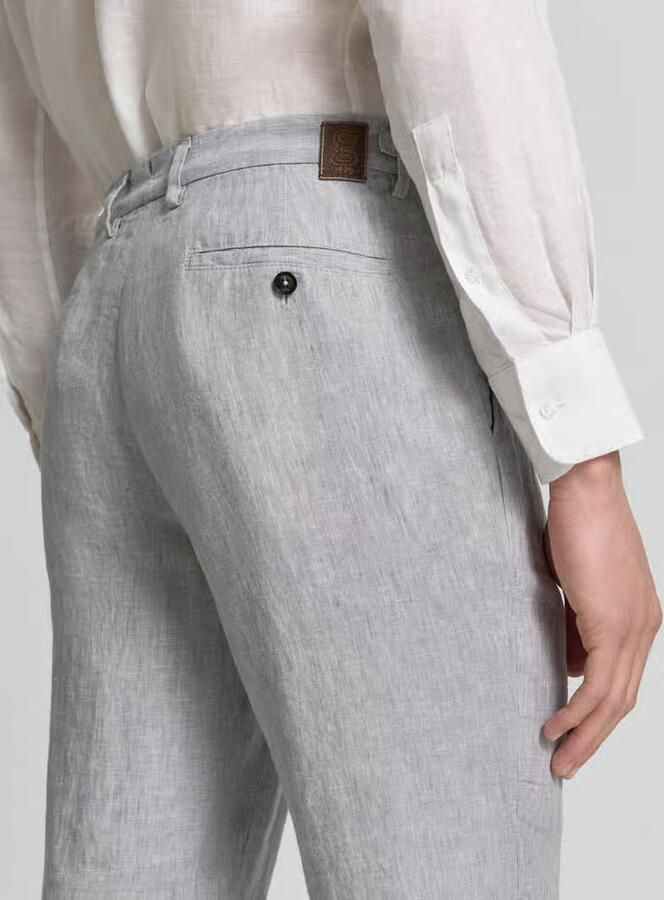 G1920 regular fit linnen broek met Franse steekzakken
