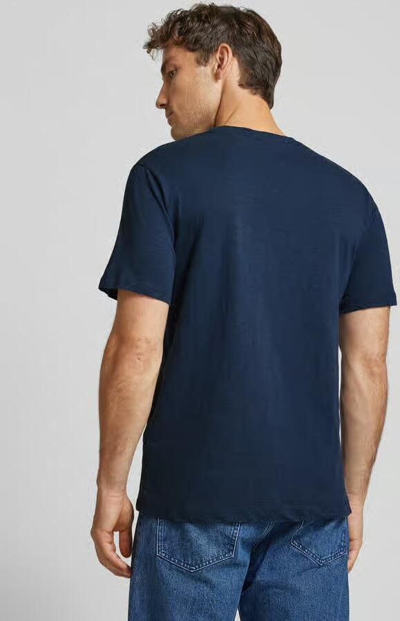 GABBA T-shirt met geribde ronde hals