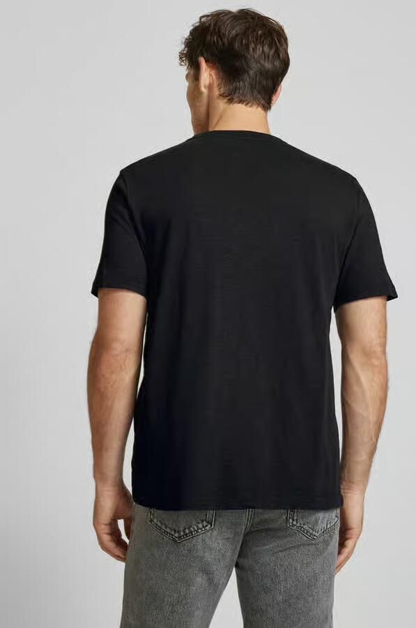 GABBA T-shirt met geribde ronde hals