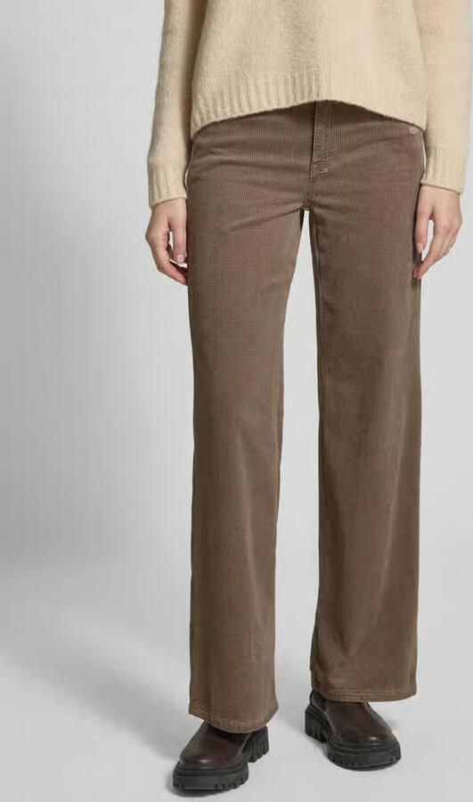 Gang Wide fit corduroy broek met labeldetail model 'AMELIE WIDE' - Foto 3