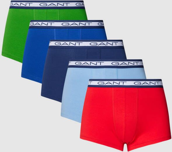 Gant Boxershort met elastische band met logo in een set van 5 stuks model 'Basic Trunk'