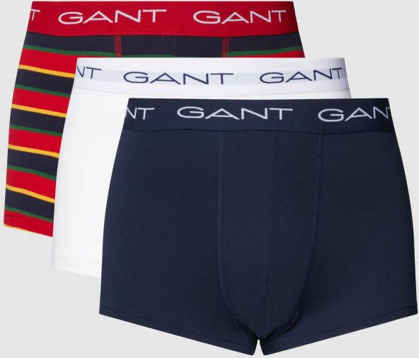 Gant Boxershort met logo in band in een set van 3 stuks model 'STRIPE TRUNK 3-PACK'