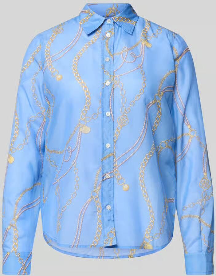 Gant Blouse met zijdege en kentkraag - Foto 2