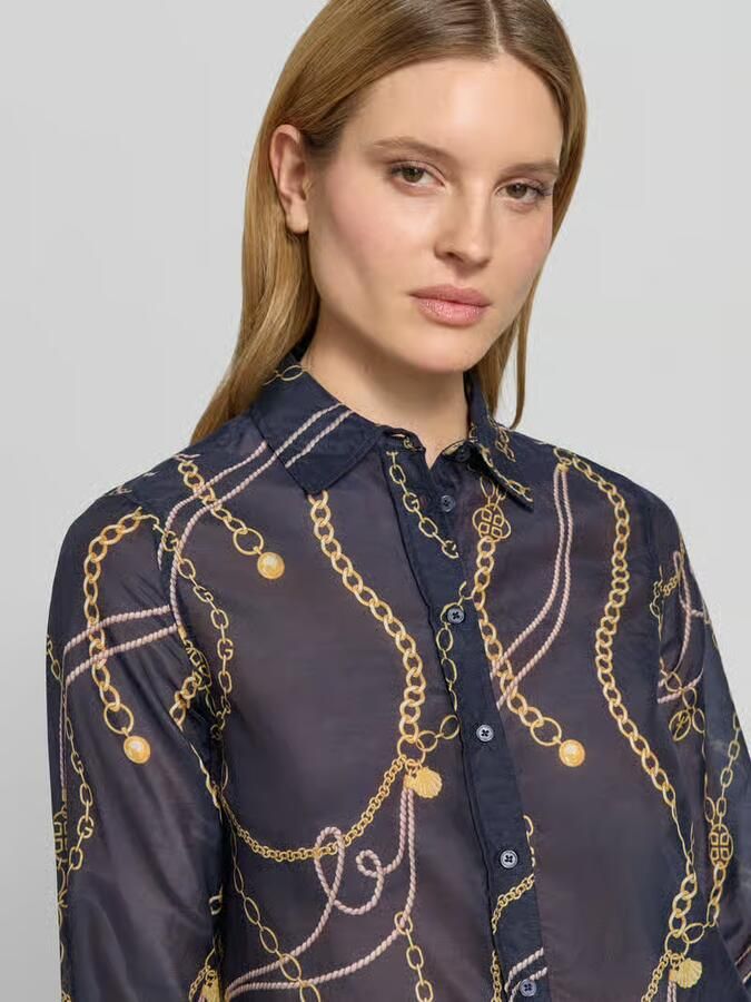 Gant Blouse met zijdege en kentkraag