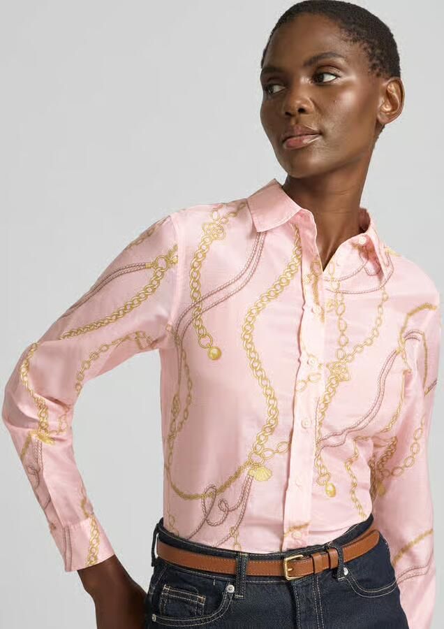 Gant Blouse met zijdege en kentkraag