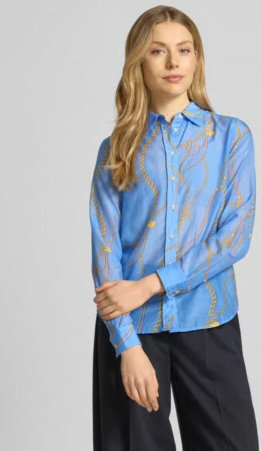 Gant Blouse met zijdege en kentkraag - Foto 3