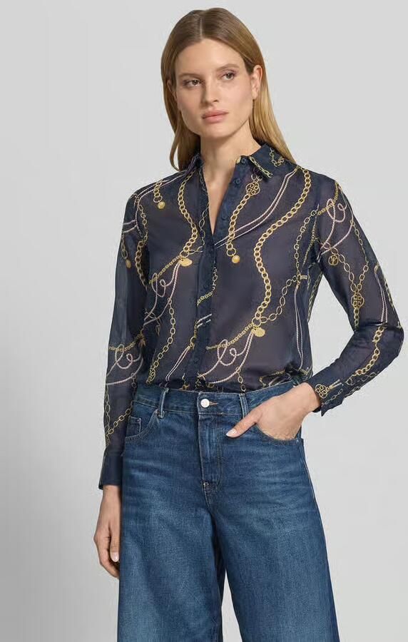 Gant Blouse met zijdege en kentkraag - Foto 4