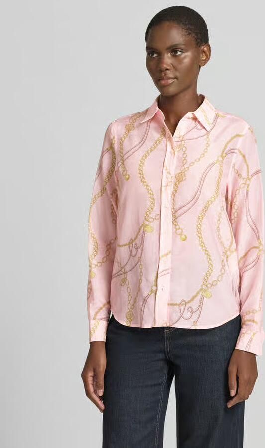 Gant Blouse met zijdege en kentkraag - Foto 3