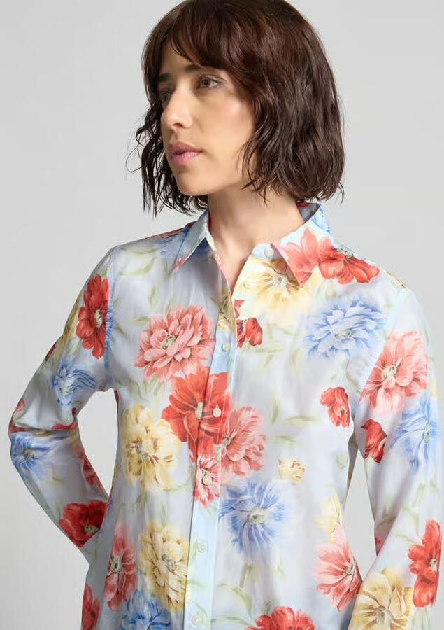 Gant regular fit linnen blouse met labelstitching - Foto 7