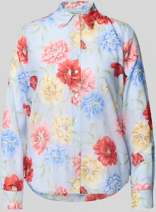Gant regular fit linnen blouse met labelstitching - Foto 4