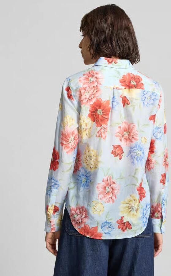 Gant regular fit linnen blouse met labelstitching - Foto 9