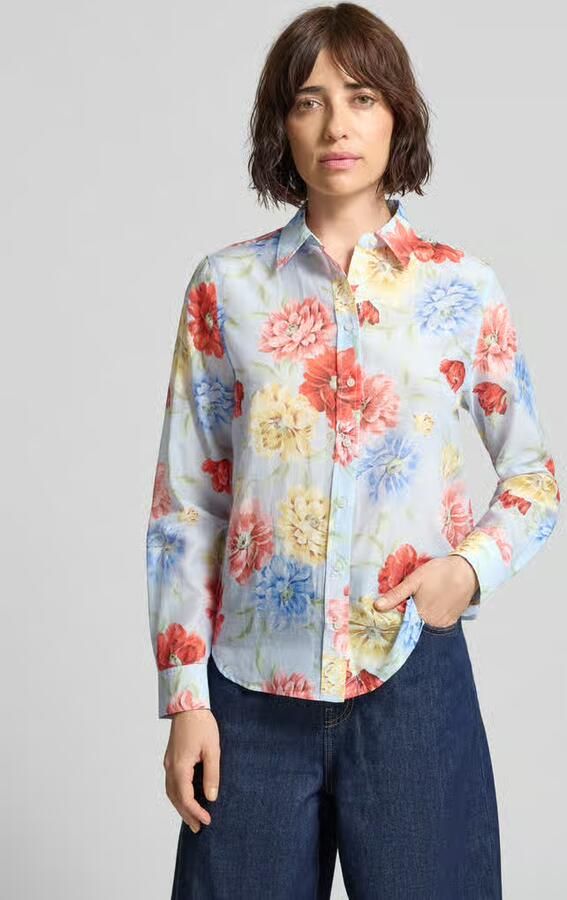Gant regular fit linnen blouse met labelstitching - Foto 8