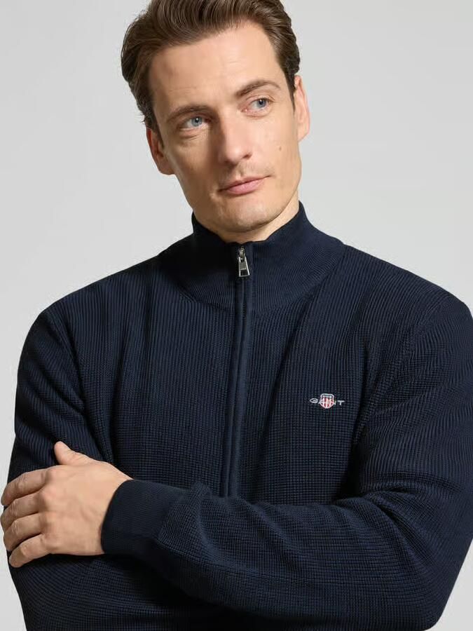 Gant Cardigan met tweewegritssluiting en labelstitching - Foto 2