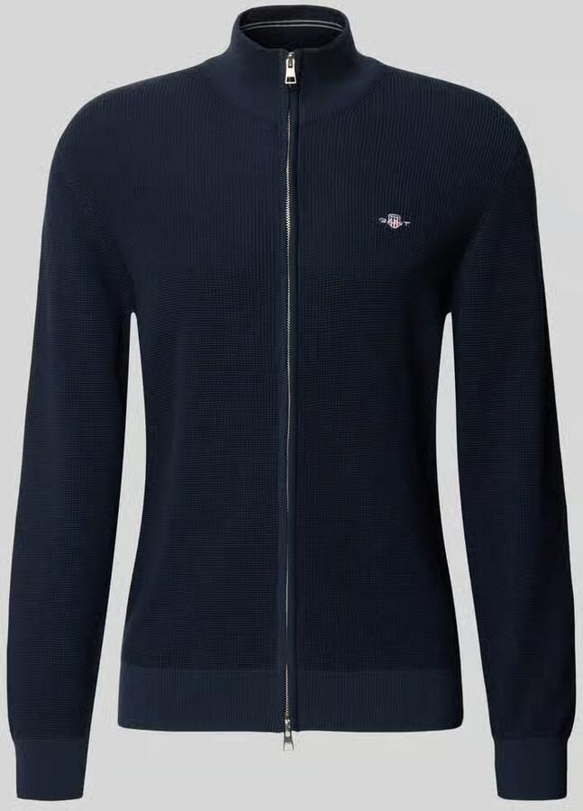 Gant Cardigan met tweewegritssluiting en labelstitching