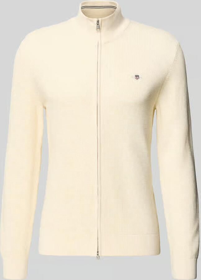 Gant Cardigan met tweewegritssluiting en labelstitching