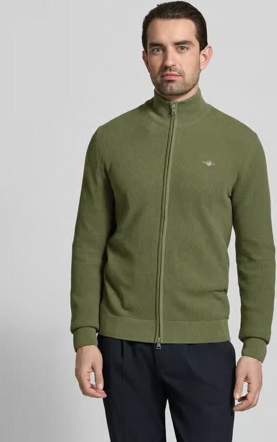 Gant Cardigan met tweewegritssluiting en labelstitching - Foto 4