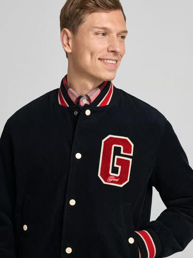 Gant Collegejack van corduroy met labeldetail - Foto 2