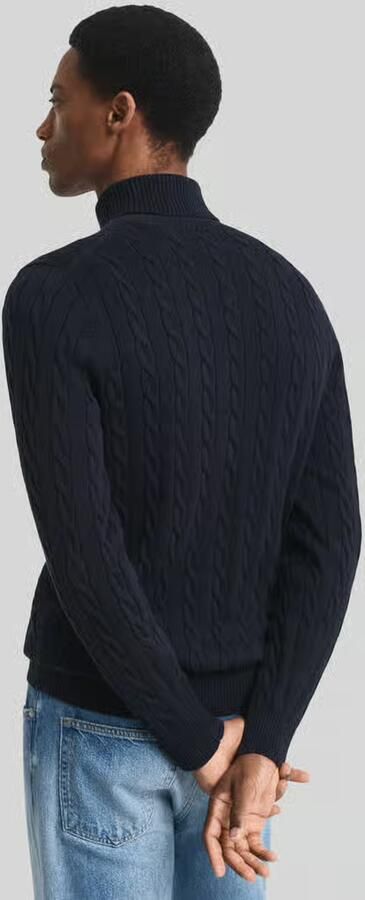 Gant Stijlvolle Cotton Cable Turtle Neck Blue Heren - Foto 3