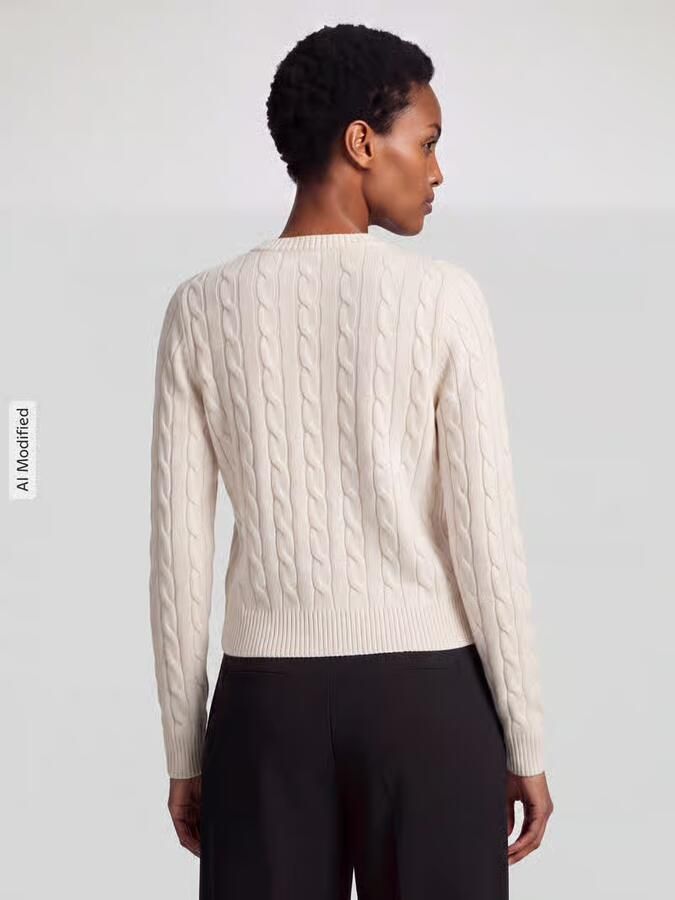 Gant Gebreid jack met kabelpatroon en labelstitching - Foto 2