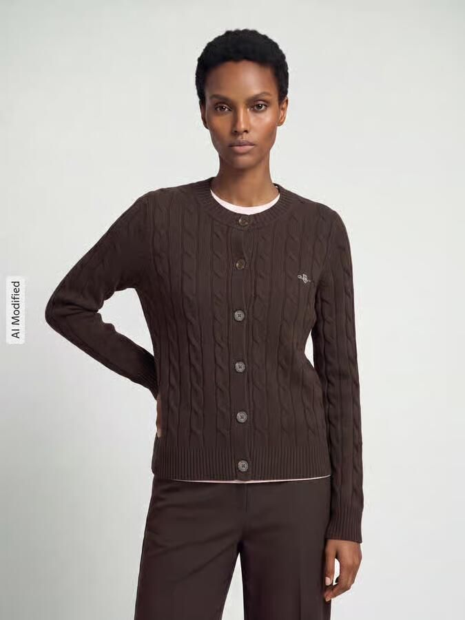 Gant Gebreid jack van wol met logodetail - Foto 3