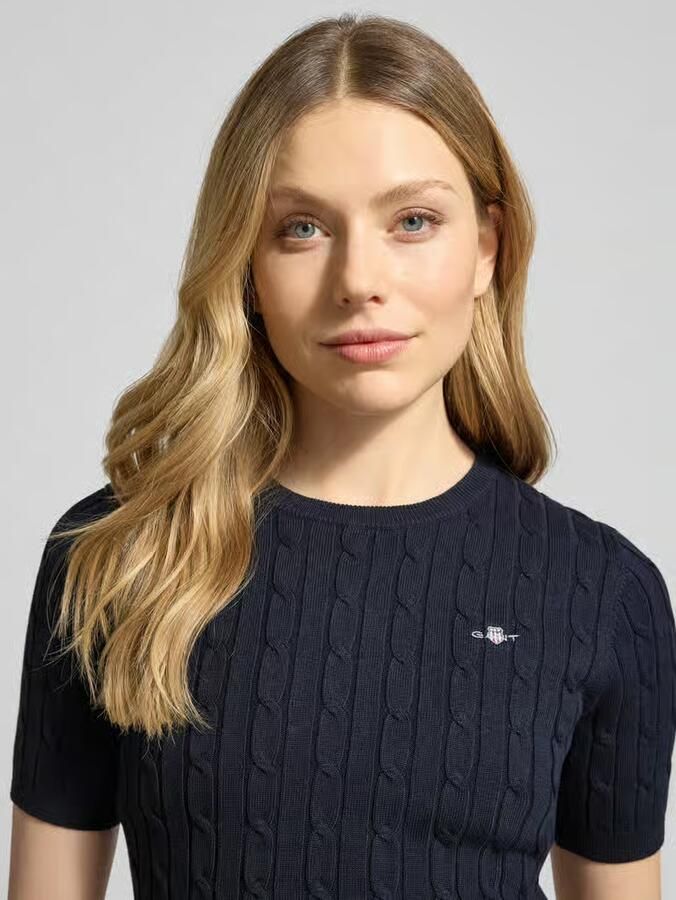 Gant Gebreid shirt met Kabelpatroon en Labelstitching - Foto 2